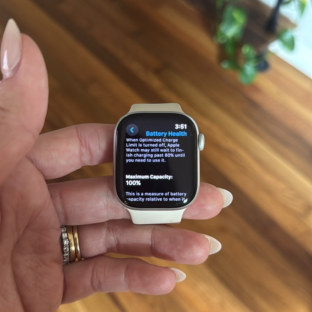 Apple Watch Series 10 GPS, 42mm Silver Aluminum Sport Case with Starlight Sport - Picture 15 of 16